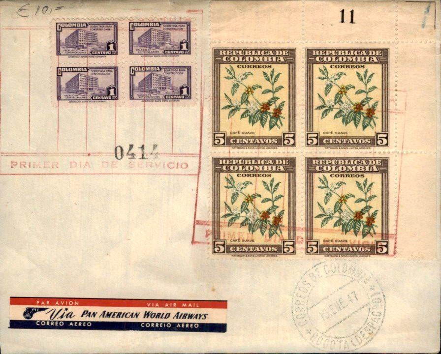 Colombia - Airways - FDC - 1947, Verzenden, Envelop