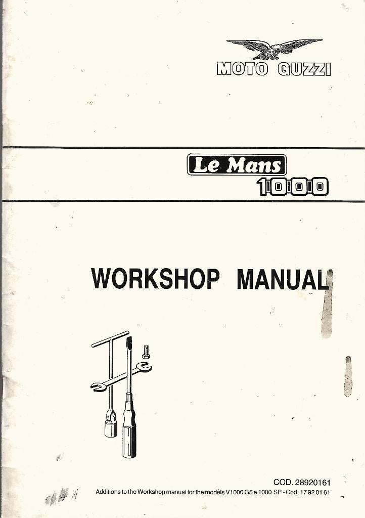 Moto Guzzi Le Mans 1000 Additions workshop manual (8024z), Motoren, Ophalen of Verzenden, Moto Guzzi