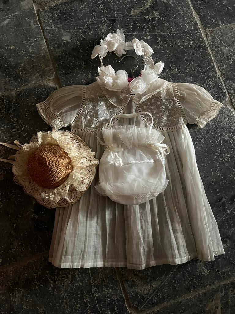 Antiek kinderjurkje met accessoires, Ophalen of Verzenden, Kinderen