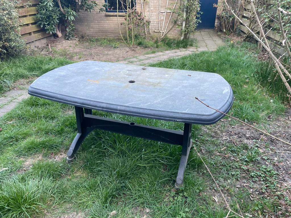 Tuintafel, Tuin en Terras, Tuintafels, Ophalen, Gebruikt, Rechthoekig, Kunststof
