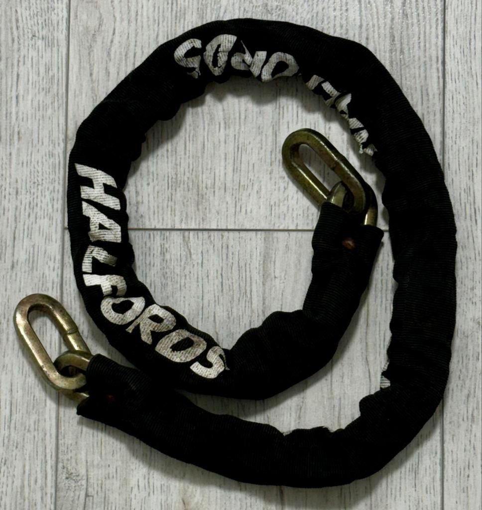 HALFORDS Kettingslot 120cm voor fiets, brommer en motor, Ophalen, Gebruikt, Kettingslot