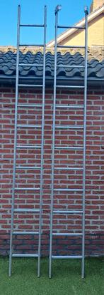 Uitschuifbare ladder 2x12 treden., Doe-het-zelf en Verbouw, Ladders en Trappen, Ophalen, Gebruikt, Ladder, Opvouwbaar of Inschuifbaar