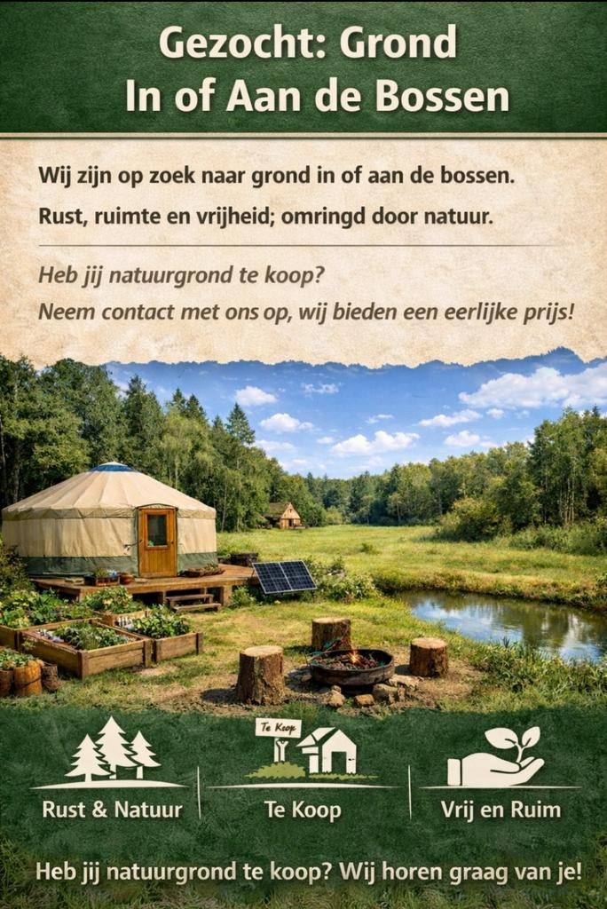 Gezocht: (bos)perceel in De Kempen, Ophalen of Verzenden