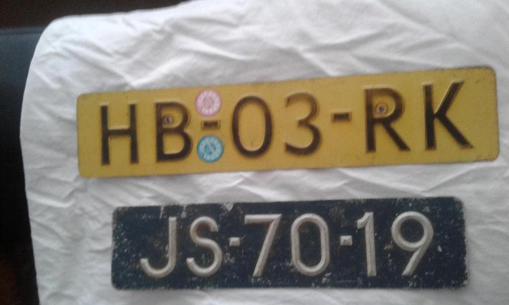 kentekenplaat oud  Nederland, Ophalen, Gebruikt