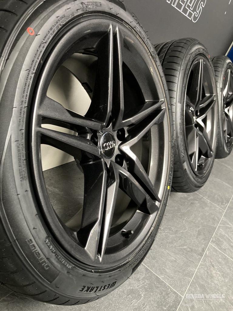 18” originele Audi A5 / S5 velgen + banden 5x112 8W0 601 025, 18 inch, -, -, Banden en Velgen