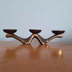 Bronzen kandelaar brutalist jaren 70, Antiek en Kunst, Antiek | Kandelaars, Ophalen of Verzenden, Koper of Brons