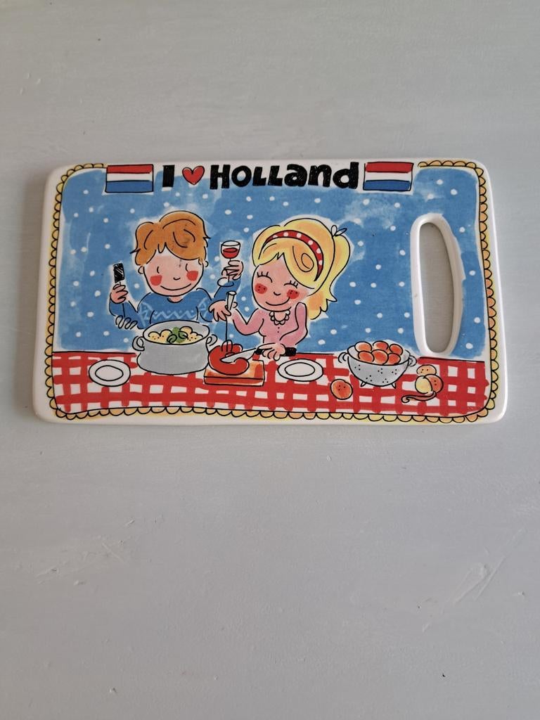 Snijplank 'I love Holland' - Leuk cadeau of decoratie, Gebruikt, Snij-/serveerplank, Ophalen of Verzenden, Steen/keramiek