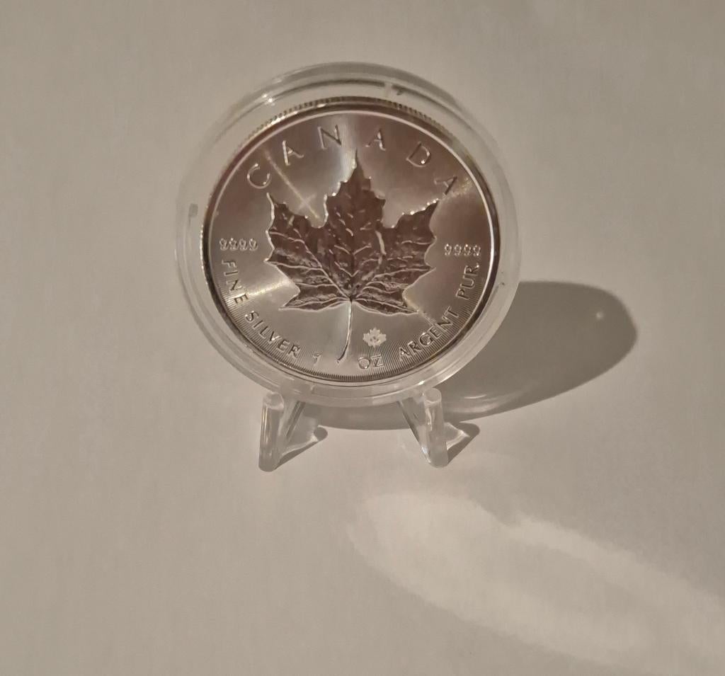1 oz Zilveren Maple Leaf 2021, Postzegels en Munten, Edelmetalen en Baren, Ophalen of Verzenden, Zilver