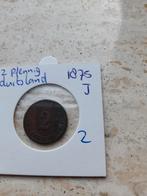2 Pfennig 1875 J Duitsland (nr 2), Ophalen of Verzenden, Duitsland, Losse munt