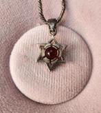 Vintage Star Of David Necklace, Carnelian Star Pendant, Ophalen of Verzenden, Zo goed als nieuw, Zilver, Zilver