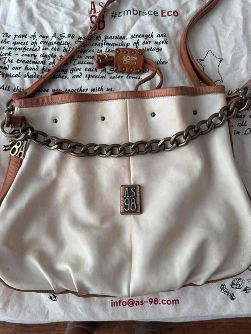 A.S.98 tas, Ophalen of Verzenden, Zo goed als nieuw, Wit, Leer