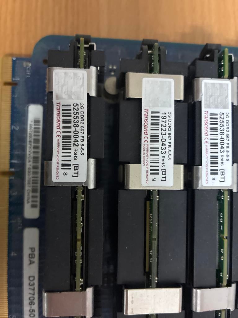 4x 2GB DDR2 667MHz ECC Server RAM Geheugen, Computers en Software, RAM geheugen, Gebruikt, Server, 8 GB, Ophalen of Verzenden