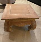 Massieve Teakhouten Opiumtafel - Vierkant 50x50 cm, Huis en Inrichting, Tafels | Bijzettafels, Ophalen, Minder dan 45 cm, Minder dan 55 cm