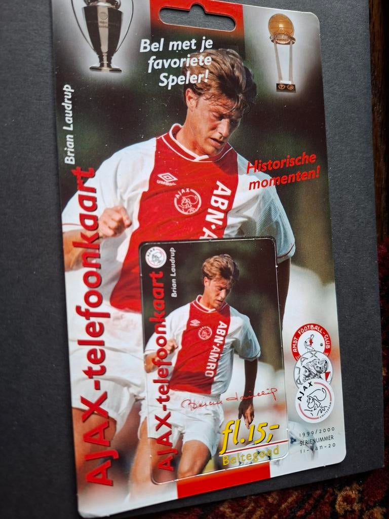 Ajax Telefoonkaart Brian Laudrup 1999-2000, Ophalen of Verzenden
