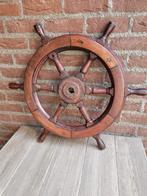 Antiek scheepsstuurwiel - 75 cm, gietijzeren middenstuk, Ophalen of Verzenden