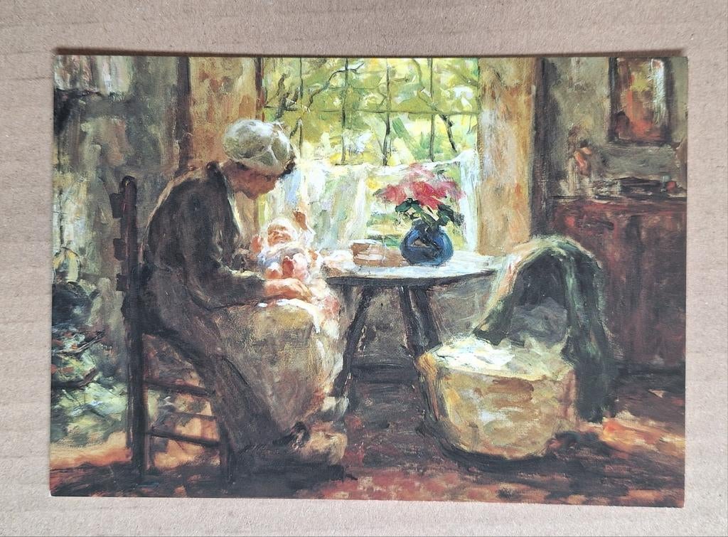 Evert Pieters (1856-1932) - Moeder en kind. Singer Laren., Ophalen of Verzenden, 1980 tot heden, Ongelopen, Overige thema's