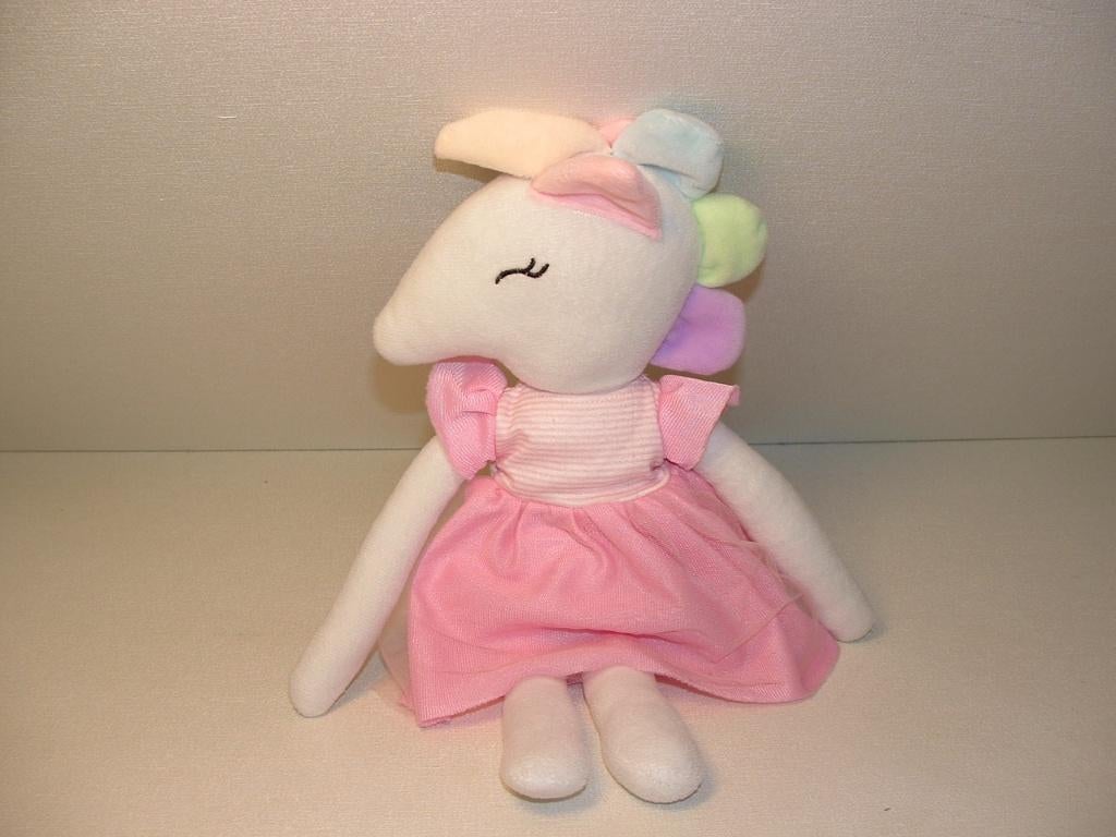 MOOIE EENHOORN VELOURS WIT MET BONT GEKLEURDE MAN, Ophalen of Verzenden, Nieuw, Overige typen