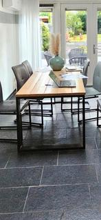 Eettafel met 6 stoelen - Modern en Stijlvol, Huis en Inrichting, Tafels | Eettafels, Overige houtsoorten, Gebruikt, 100 tot 150 cm