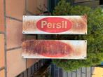 2 x oud metalen persil wasmiddel reclamebord geen emaille, Ophalen of Verzenden, Gebruikt, Reclamebord