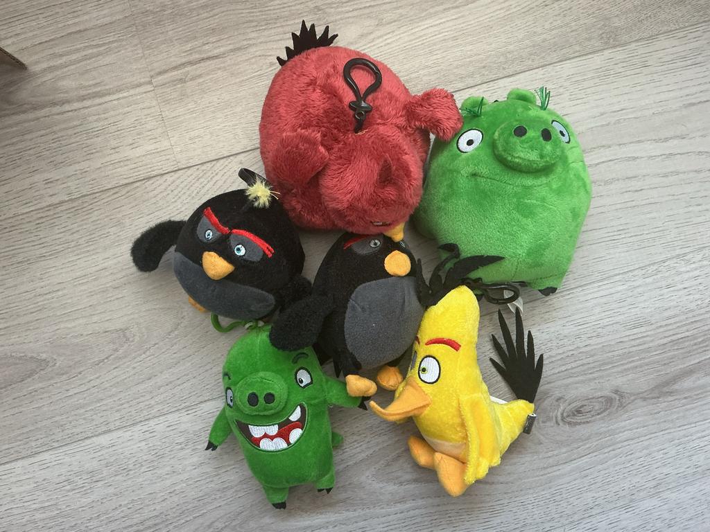 Angry Birds knuffels en sleutelhangers - Set van 6, Ophalen of Verzenden, Zo goed als nieuw, Overige typen