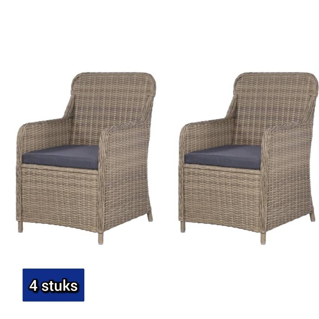 NIEUWE Luxe tuinstoelen polyrattan (4x stuks), Venlo, Nieuw, Ophalen of Verzenden, Info@habatrading.com