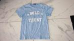 140-146 IN GOLD WE TRUST lichtblauw shirt, Kinderen en Baby's, Kinderkleding | Maat 140, Ophalen of Verzenden, Zo goed als nieuw