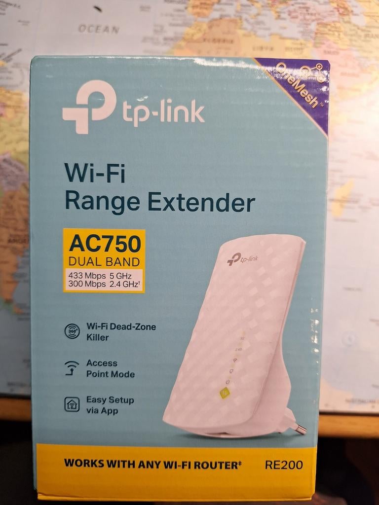 TP-Link RE200 AC750 Dual Band Wi-Fi Range Extender, Computers en Software, WiFi-versterkers, Nieuw, Ophalen of Verzenden