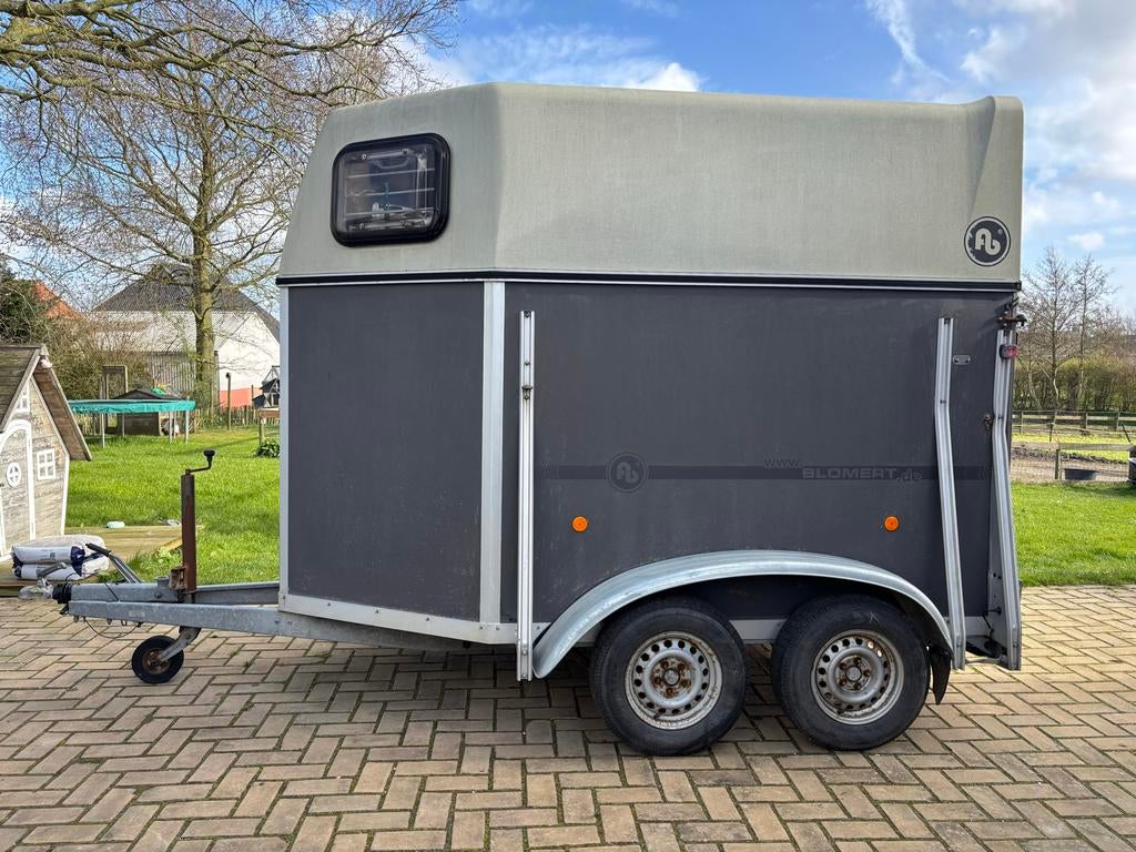 2-paards/ kleinvee trailer Blomert, Ophalen, Gebruikt, Hout, 2-paards trailer