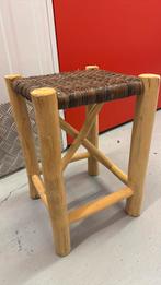 Boho ibiza marokkaans oosters krukje gevlochten, Ophalen of Verzenden, Zo goed als nieuw, Hout