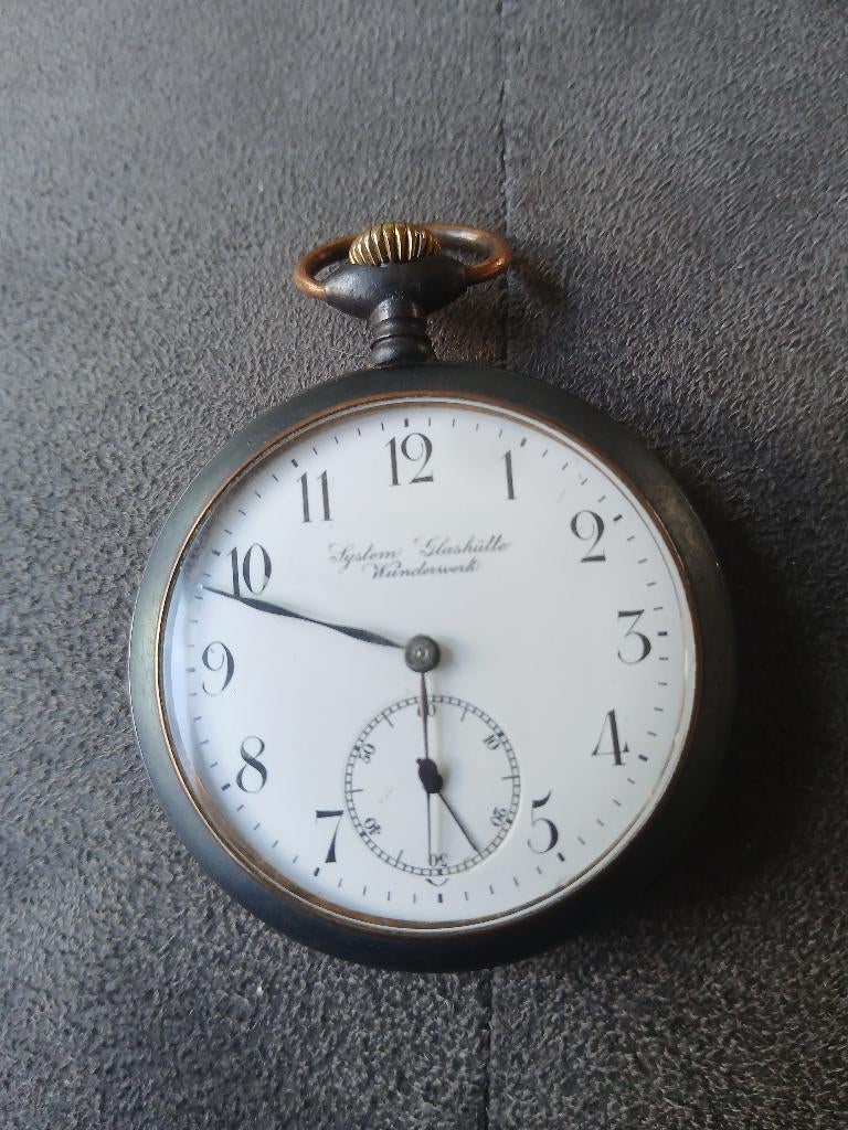 Glashütte zakhorloge antiek, Sieraden, Tassen en Uiterlijk, Horloges | Antiek, Zakhorloge, Staal, 1900 tot 1930, Ophalen