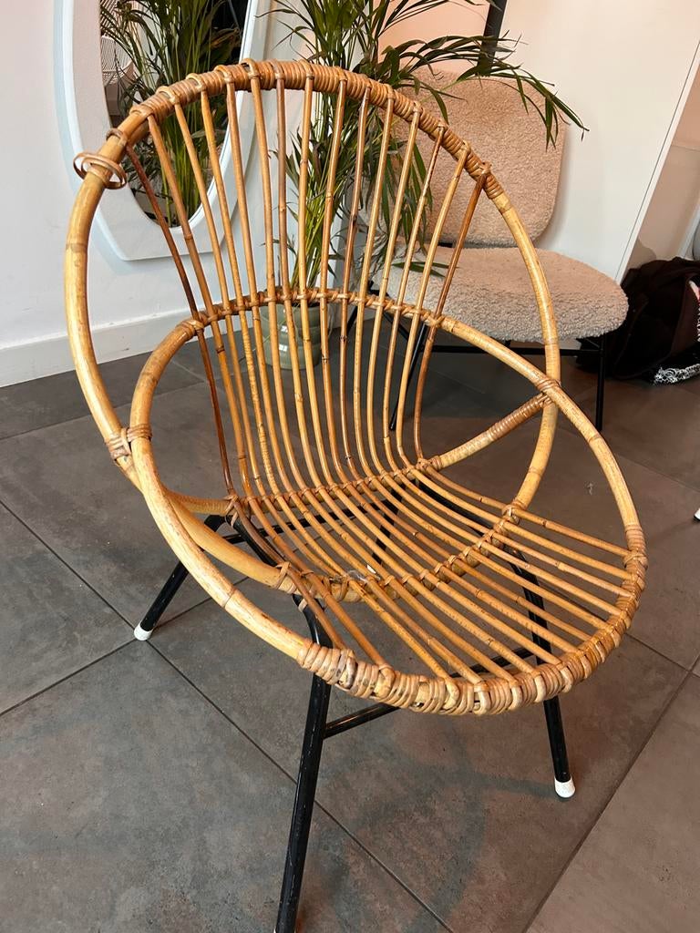 Rotan kinder lounge stoeltje, Huis en Inrichting, Stoelen, Gebruikt, Eén, Riet of Rotan, Bruin, Ophalen