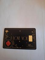 NEDERLAND GOUDBAAR 1GRAM I LOVE YOU 999,9 % GOUD, Ophalen of Verzenden, Goud