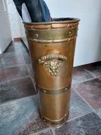 Antieke Koperen Paraplubak / Haardemmer met Leeuwenkoppen, Ophalen