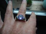 mooie echt zilveren Tisento ring met paarse/lila steen m18,5, Met kristal, 18 tot 19, Gebruikt, Paars