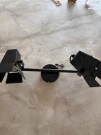 Zwarte plafondlamp met twee verstelbare spots, Ophalen, Gebruikt, Metaal