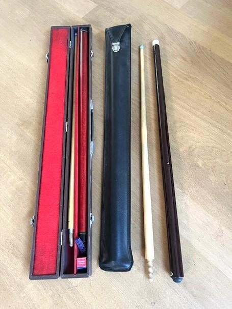 2 x biljart keu + koffer + foudraal, Ophalen, Gebruikt, Keu of Ballen