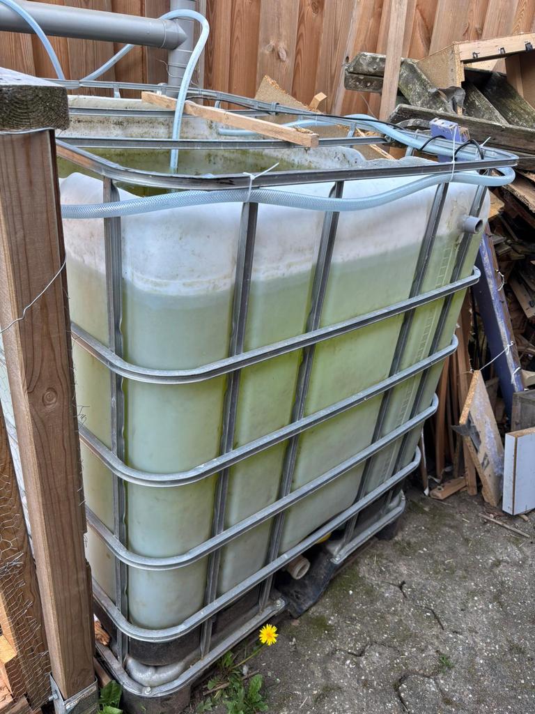 Water ton 1000 lts, Tuin en Terras, Regentonnen, 150 liter of meer, Ophalen of Verzenden, Zo goed als nieuw