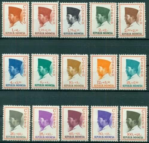 Indonesie 1965 - ZBL472-486 - President Soekarno Conefo, Verzenden, Postfris, Zuidoost-Azië