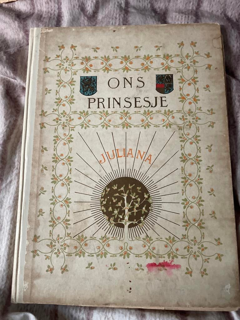 Antiek fotoboek 'Ons Prinsesje Juliana' uit 1909, Ophalen of Verzenden, 20e eeuw of later, Gelezen