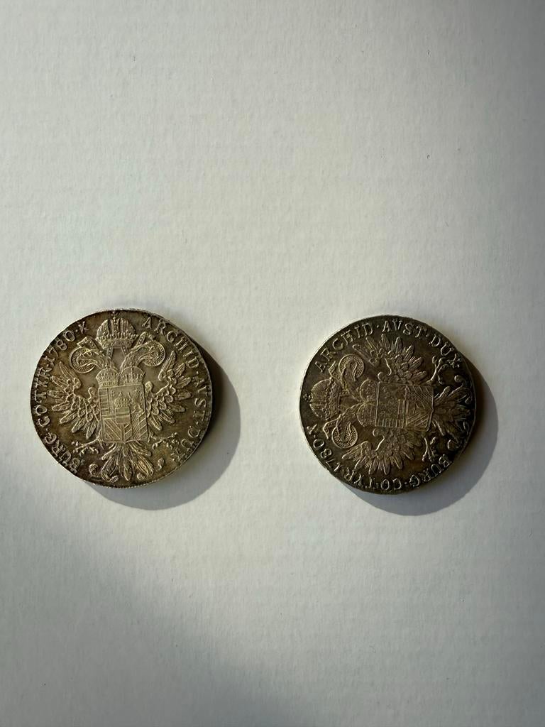 2 x Zilveren Maria Theresia Thaler, Oostenrijk, Ophalen of Verzenden, Oostenrijk, Losse munt, Zilver