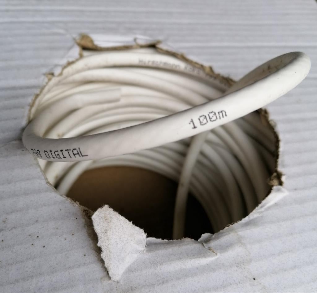 Hirschmann coaxkabel koka 799 doos a 100 meter, Ophalen of Verzenden, Nieuw, Kabel of Snoer