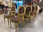 8 gouden stoeltjes met bruine stoffering - opknapper, Ophalen, Gebruikt, Bruin, Nvt