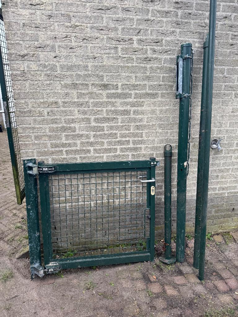 Heras/ABC hekwerk  deur laag en deur hoog, Ophalen, Gebruikt, IJzer, Enkelstaafmat hekwerk