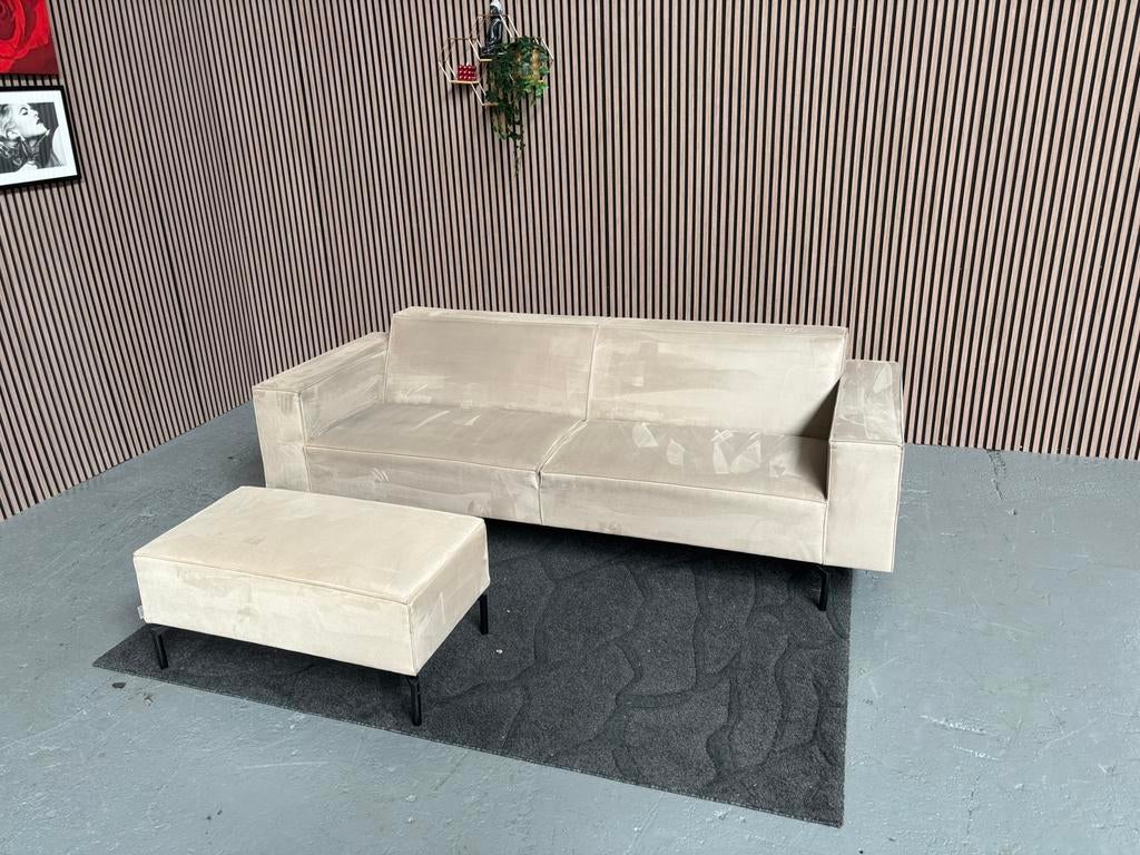 GRATIS LEVERING By Sidde Nord Bank + Poef 242x95 GEREINIGD, Huis en Inrichting, Banken | Bankstellen, 75 tot 100 cm, Ophalen of Verzenden