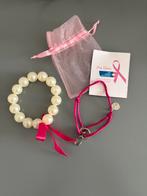 Pink Ribbon armbanden 2 stuks, Ophalen of Verzenden, Zo goed als nieuw, Roze