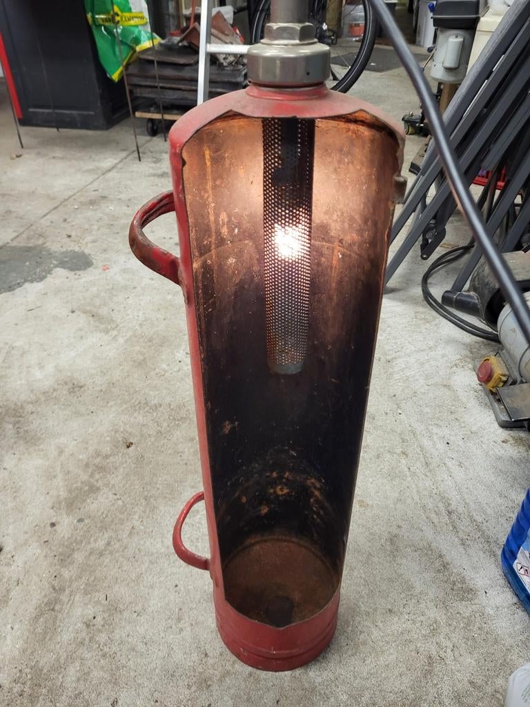 Lamp van oude vintage brandblusser, Ophalen