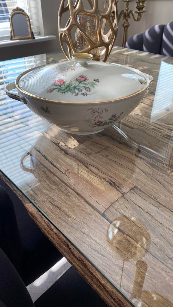 Vintage soepterrine met deksel Heinrich Anmut Bavaria porsel, Antiek en Kunst, Antiek | Schalen, Ophalen of Verzenden