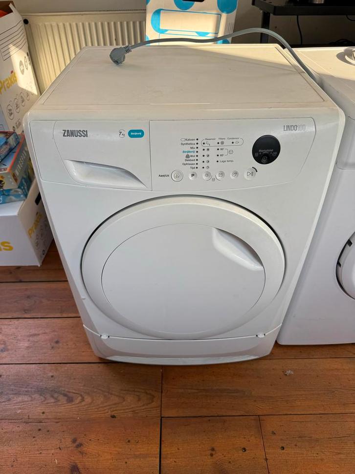 Zanussi Lindo 100 wasdroger 7kg, Witgoed en Apparatuur, Wasdrogers, Gebruikt, Luchtafvoer, Voorlader, 6 tot 8 kg, 85 tot 90 cm
