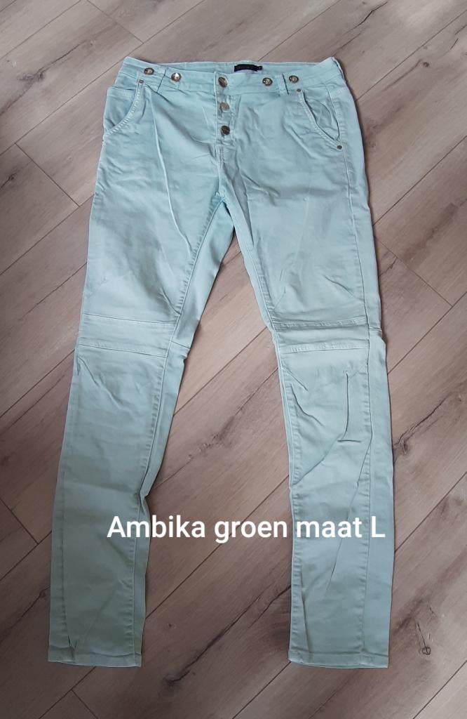 Groene broek van Ambika maat L, Maat 42/44 (L), Ophalen of Verzenden, Zo goed als nieuw, Ambika
