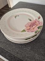 JBS home collection Roze borden met bloemen en stippen, Ophalen of Verzenden, Aardewerk, Overige stijlen, Bord(en)